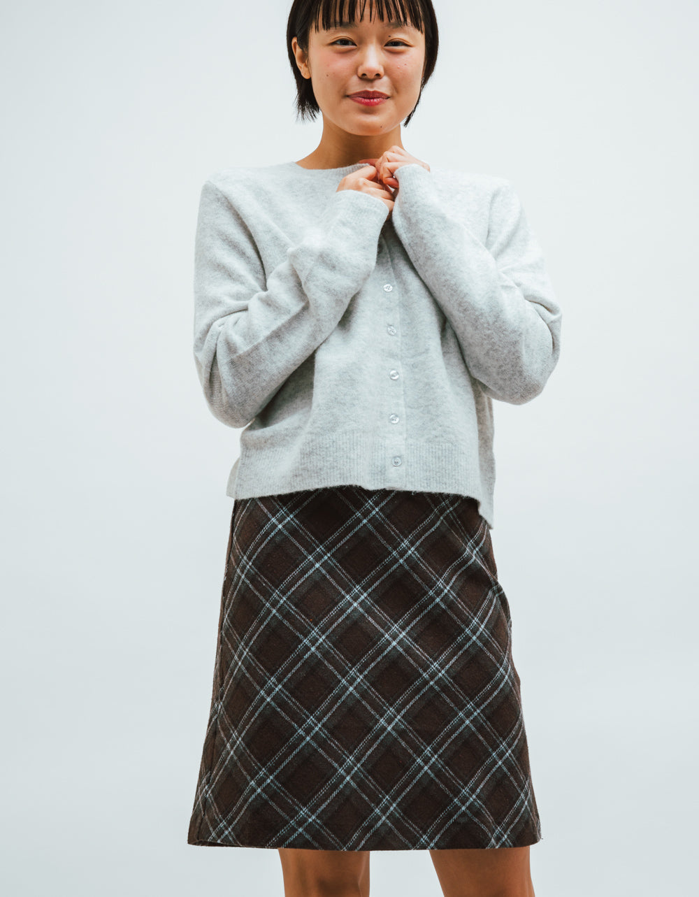 Choco Plaid Mini Skirt