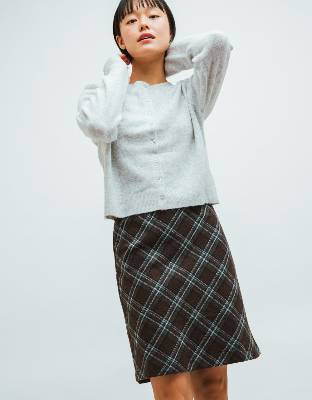 Choco Plaid Mini Skirt