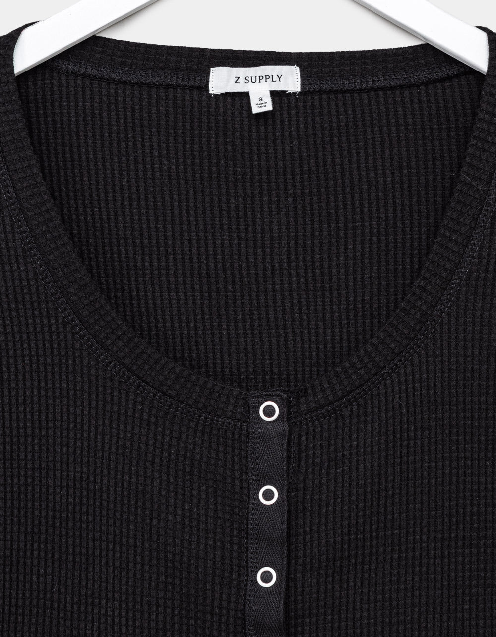 BLK Albany Waffle Button Top