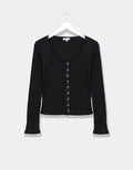 BLK Albany Waffle Button Top
