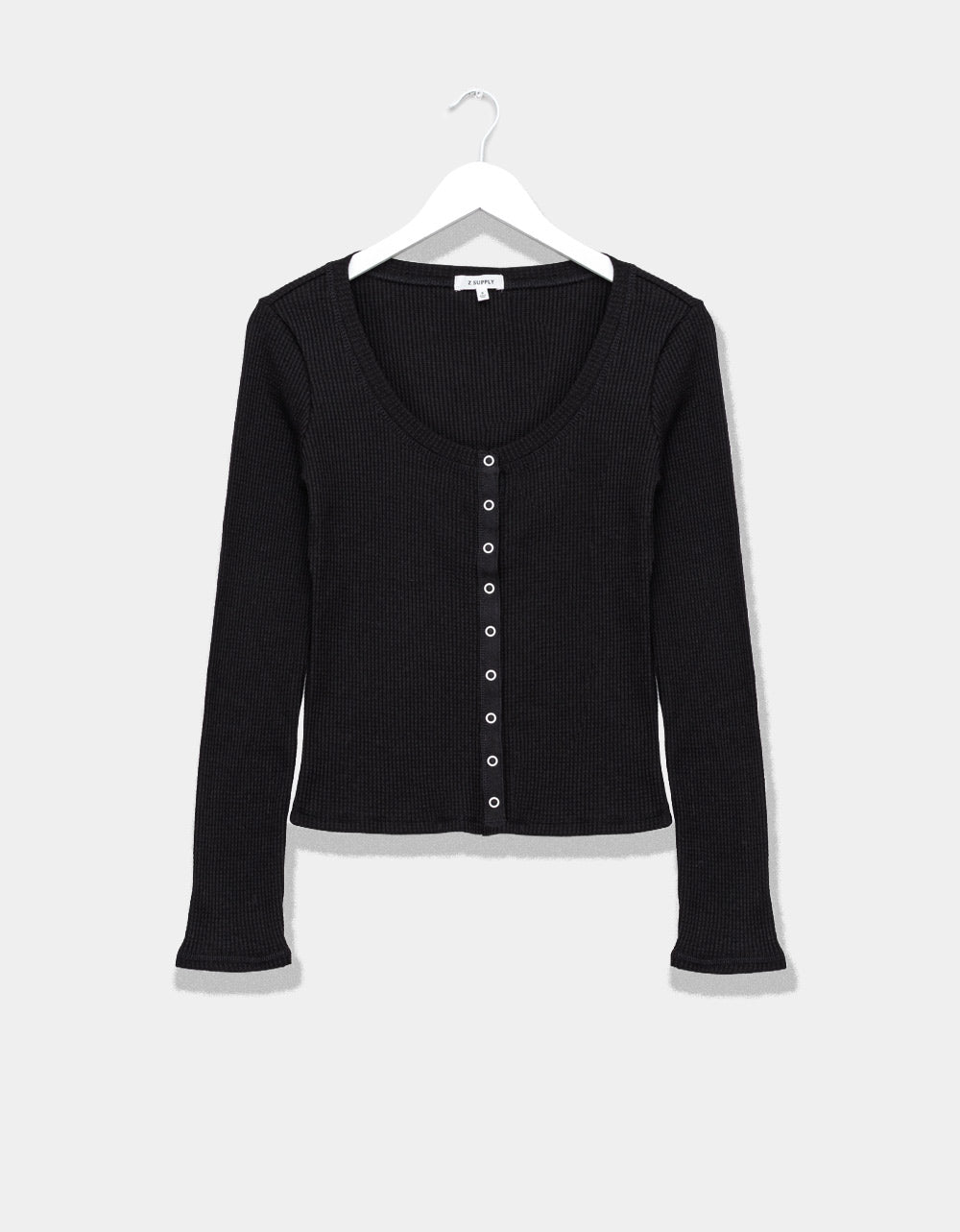 BLK Albany Waffle Button Top