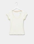 Becca Scoop Tee in Ivory