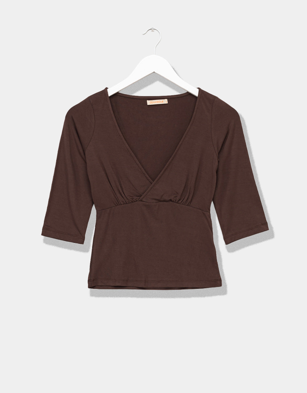 Brown Surplice Top