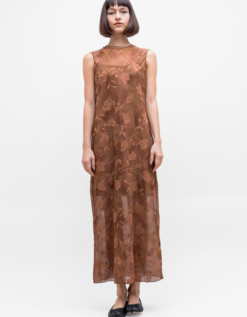 Brown Zoe Column Dress