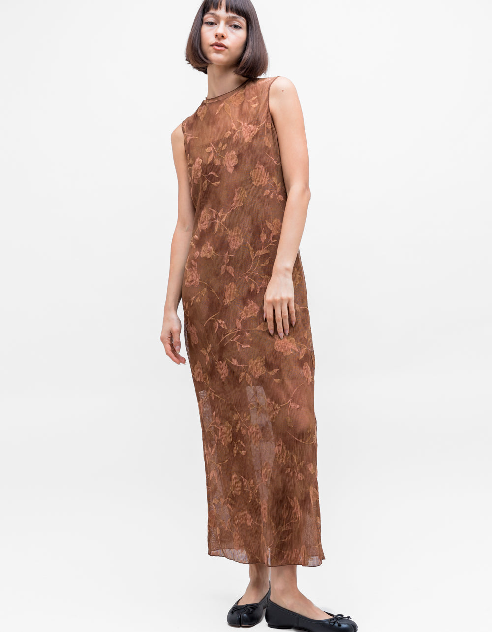 Brown Zoe Column Dress