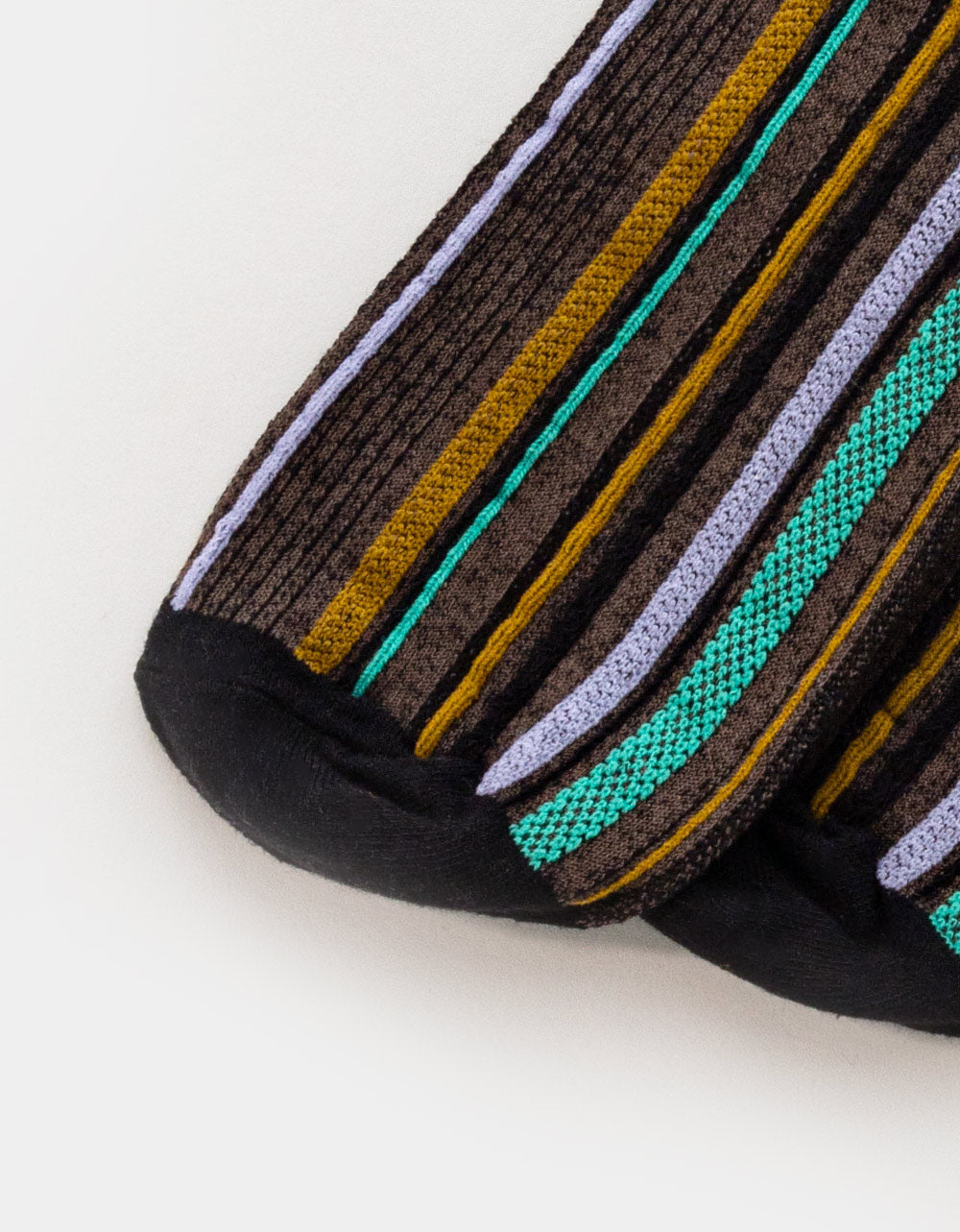 Busy Stripe Socks in Black