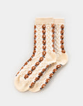 Daisy Stitch Socks - Cream