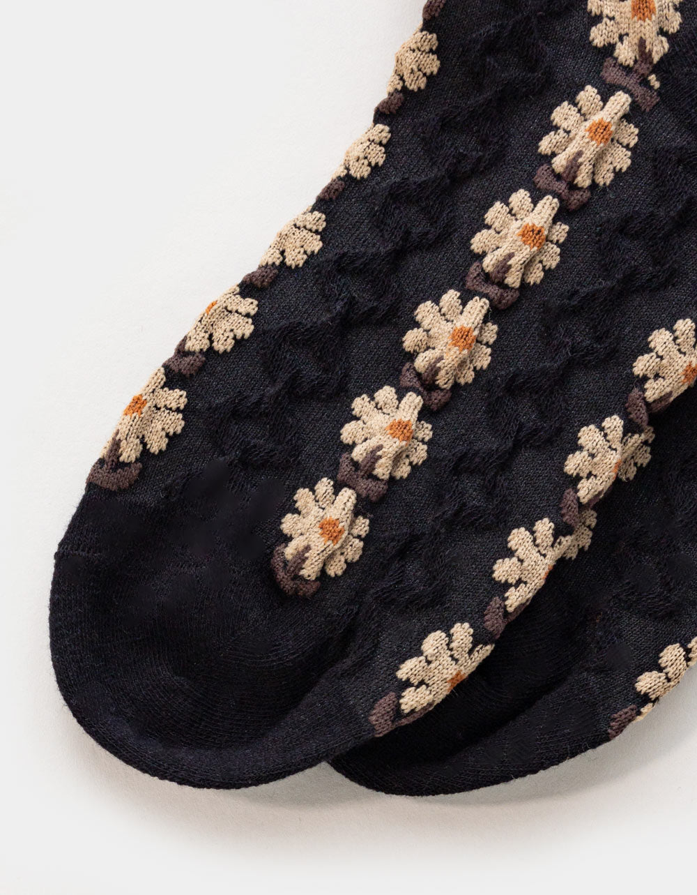 Daisy Stitch Socks - Black