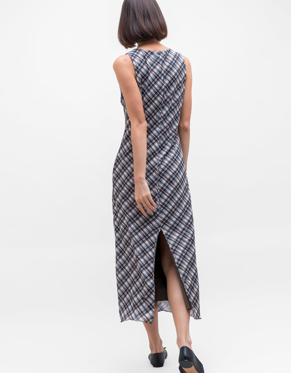 Evie Plaid Mesh Dress