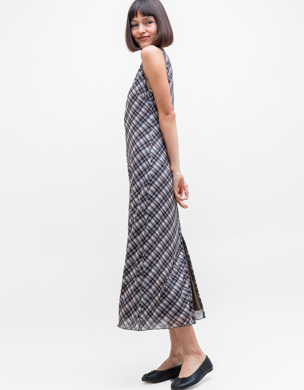 Evie Plaid Mesh Dress