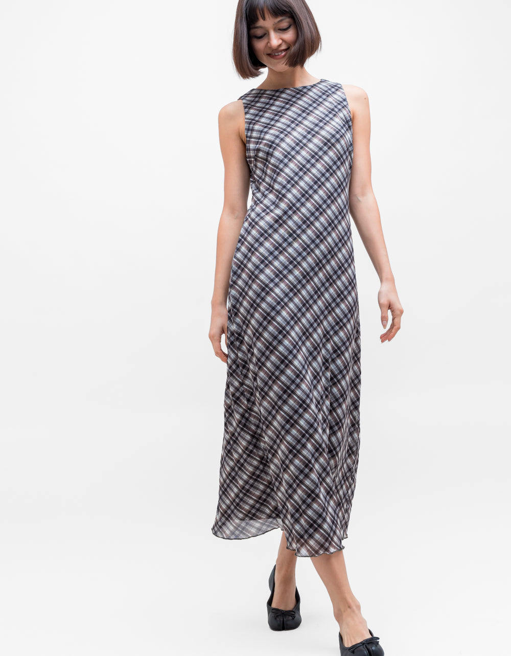 Evie Plaid Mesh Dress