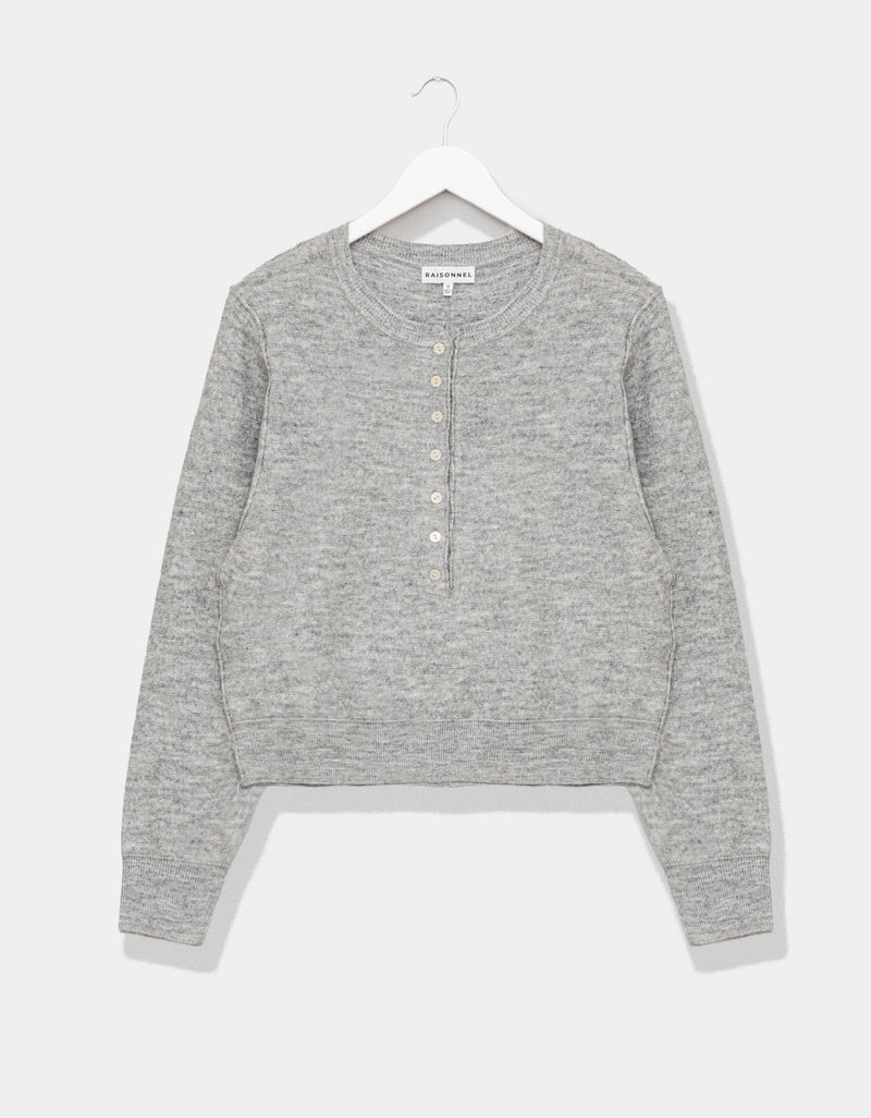 Half Button Front Knit