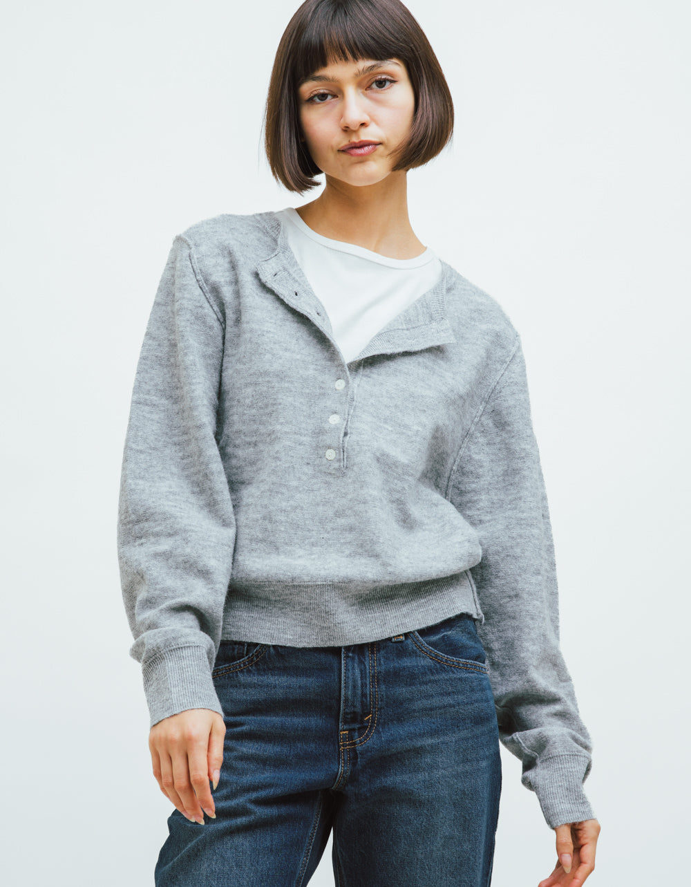 Half Button Front Knit