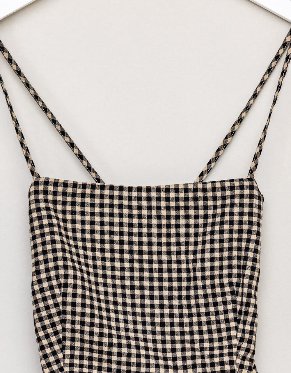 Lace-Back Gingham Dress