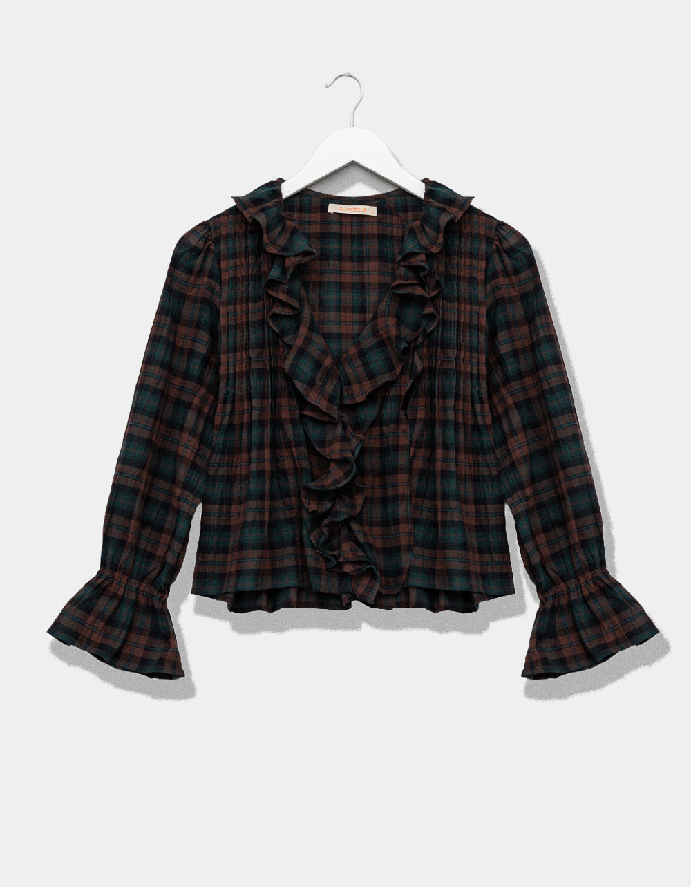 Lena Ruffle Plaid Top