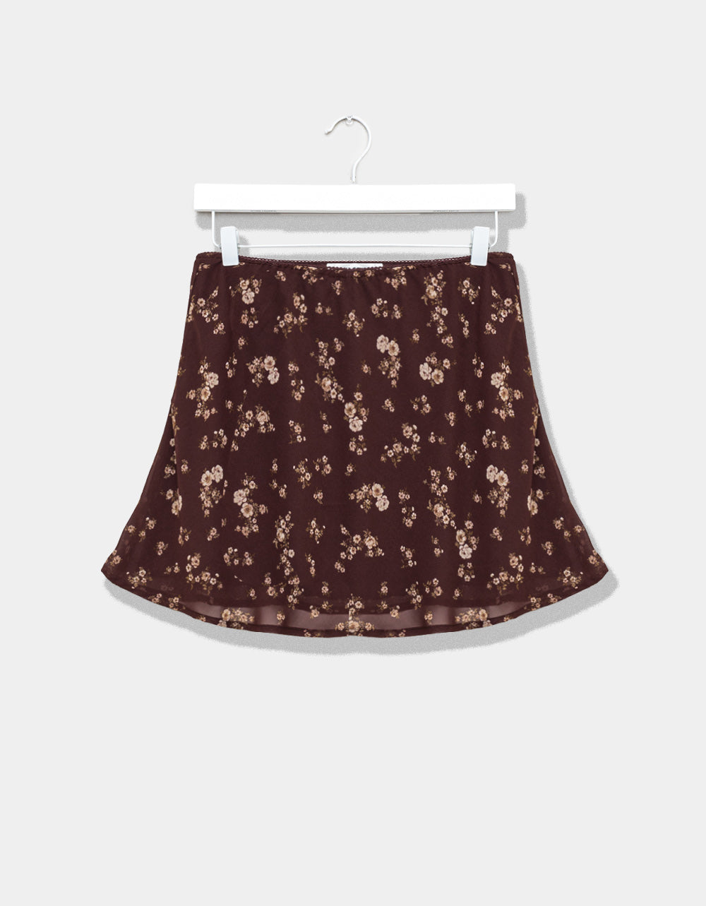 Mocha Floral Mini Skirt