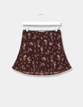 Mocha Floral Mini Skirt
