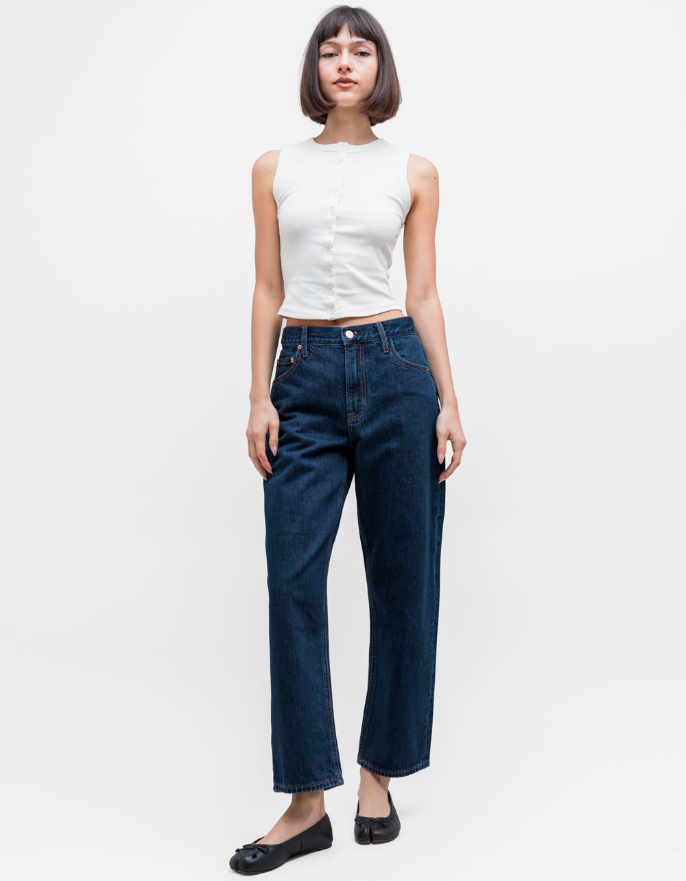 Off-Duty Bowed Ankle Jean - Horizon