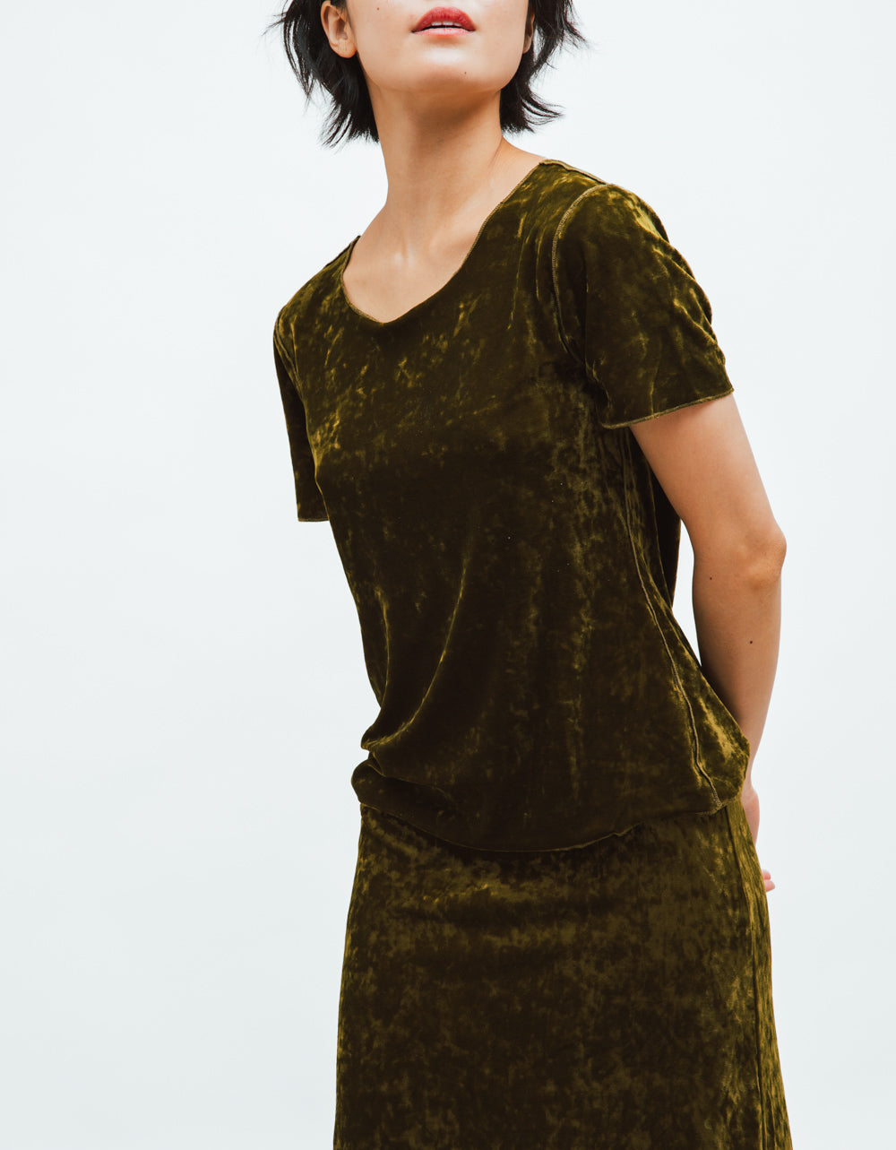 Olive Velvet Top