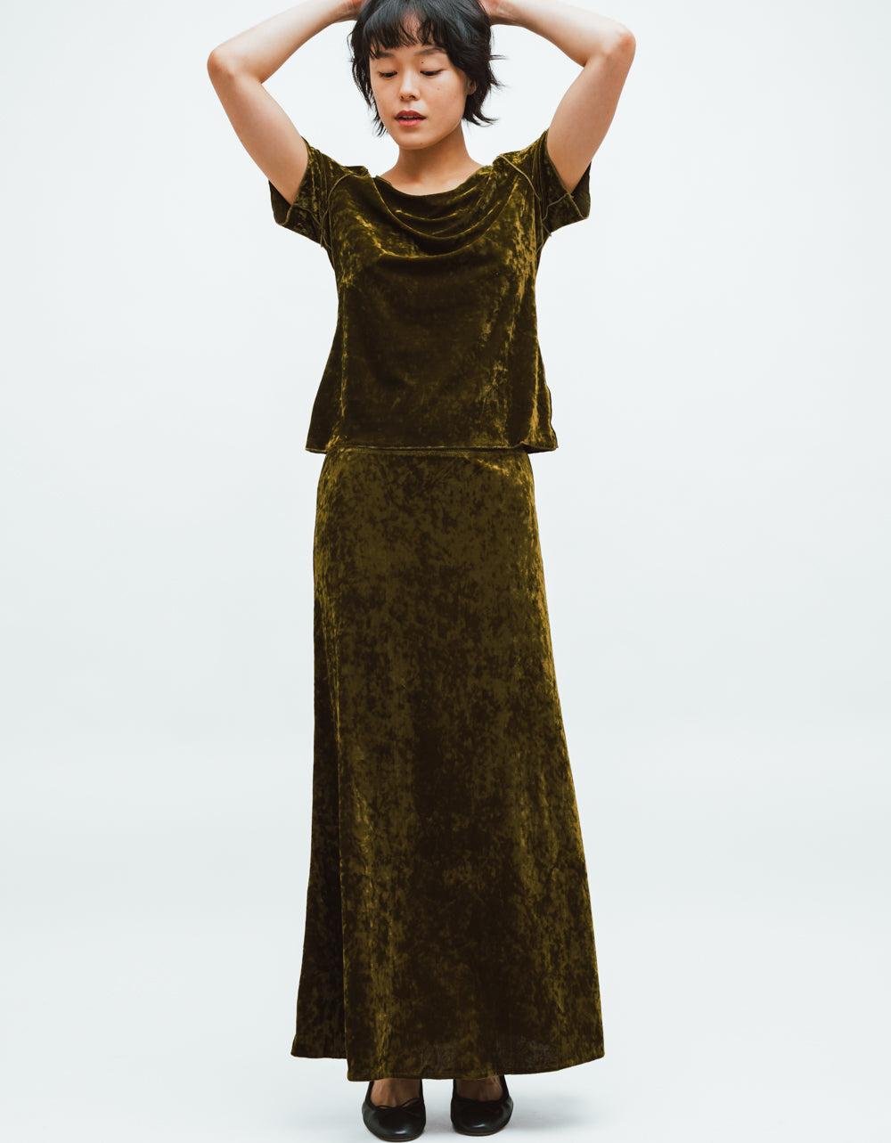 Olive Velvet Top