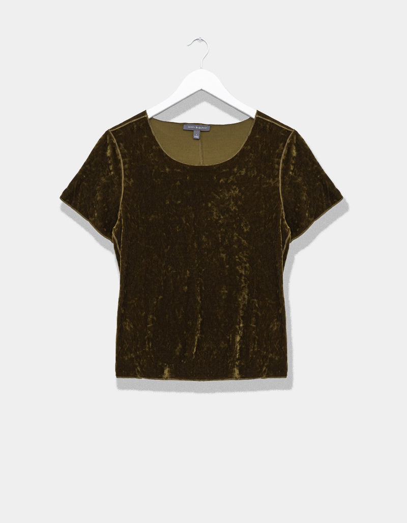 Olive Velvet Top