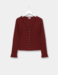 RGE Albany Waffle Button Top