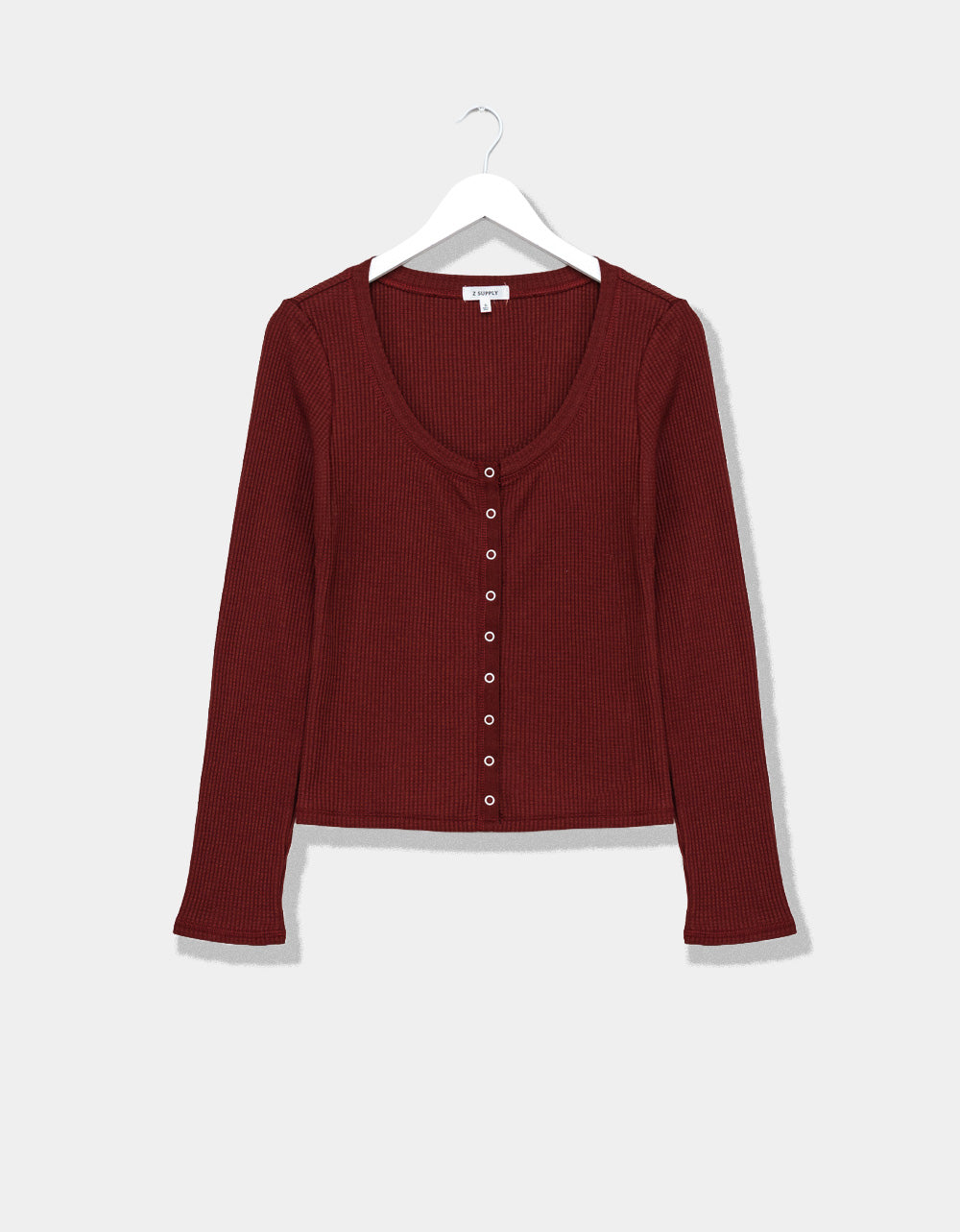RGE Albany Waffle Button Top