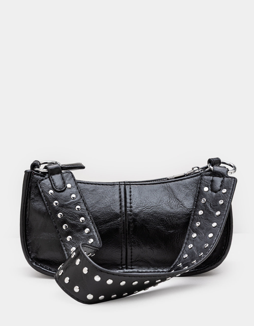 Staci Stud Shoulder Bag in Black