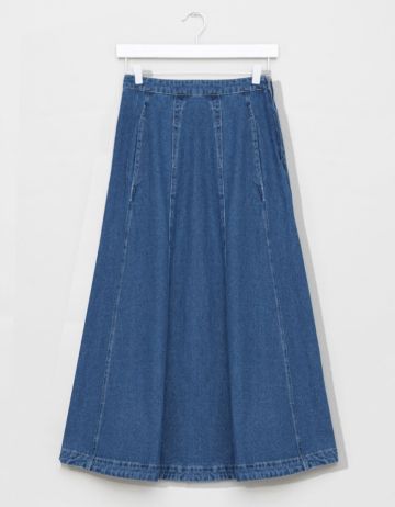 Denim A-Line Midi | $68