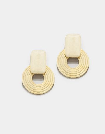 Folly Wood Earring in Ivory | $48