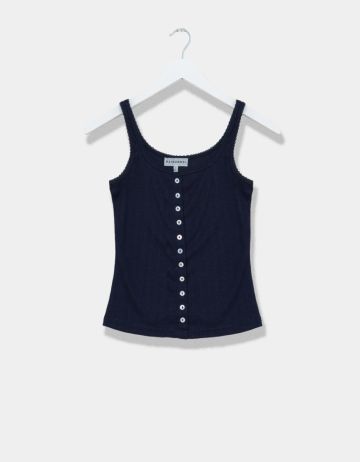 Navy Pointelle Cami