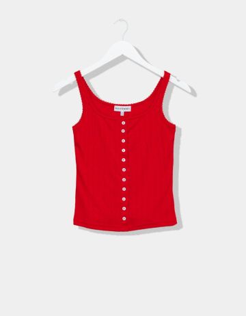 Red Pointelle Cami