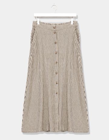 Stripe Button Skirt