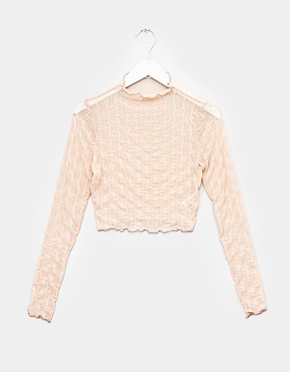 Abra Mesh Top in Stone_0