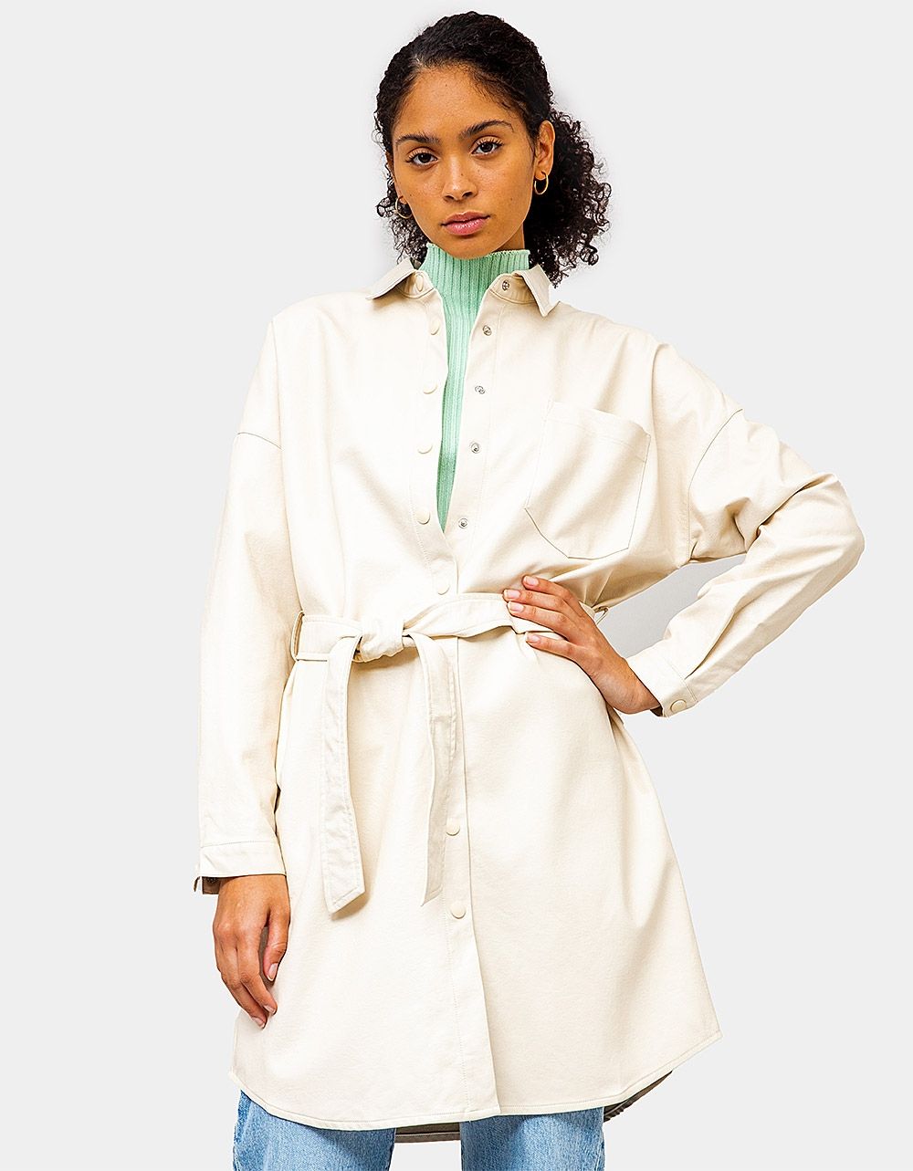 Aidee Faux Leather Dress Coat_1