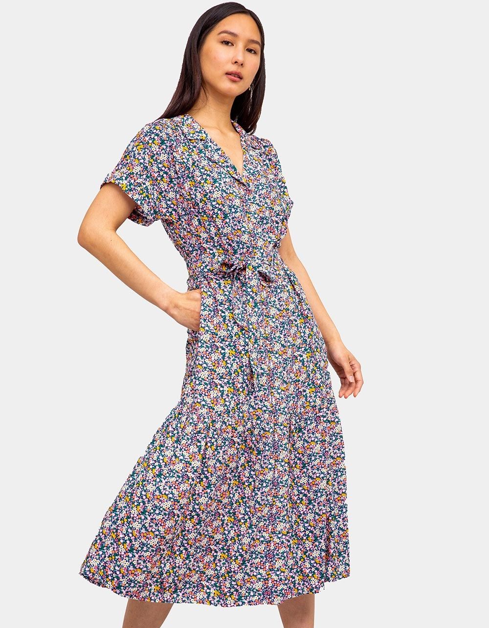 Aimee Floral Shirt Dress_1