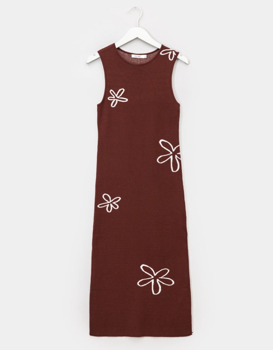 Alia Knit Dress in Brown_0