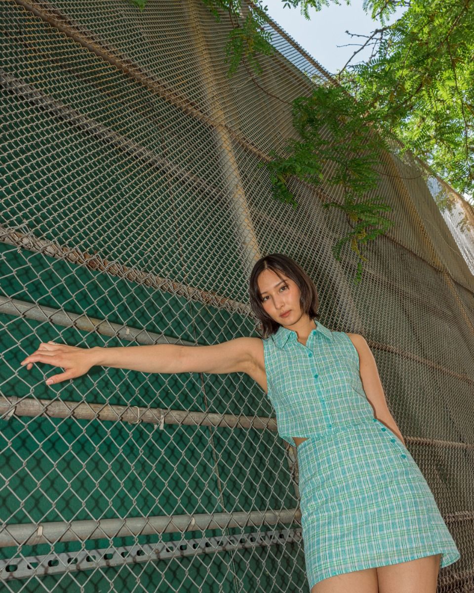 Alia Woven Plaid Top_2