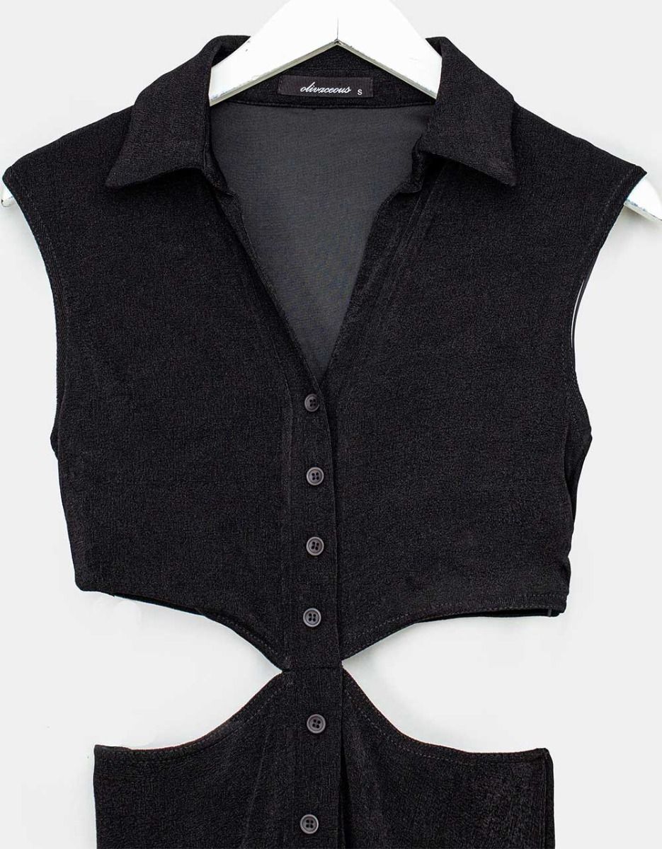 Alida Cut-Out Midi in Black_4