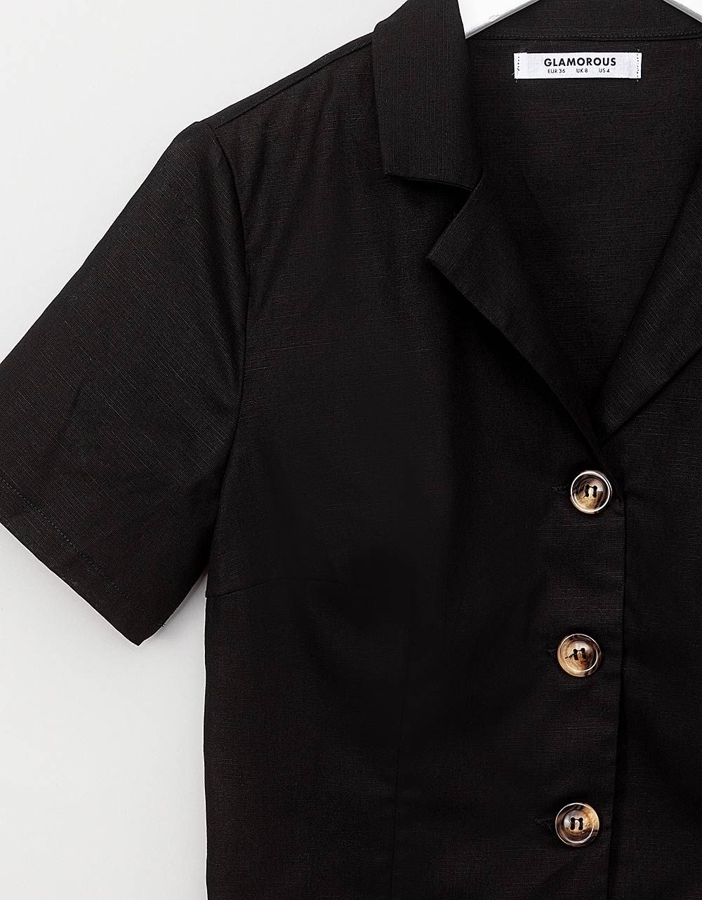 Amelia Button Top in Black_1