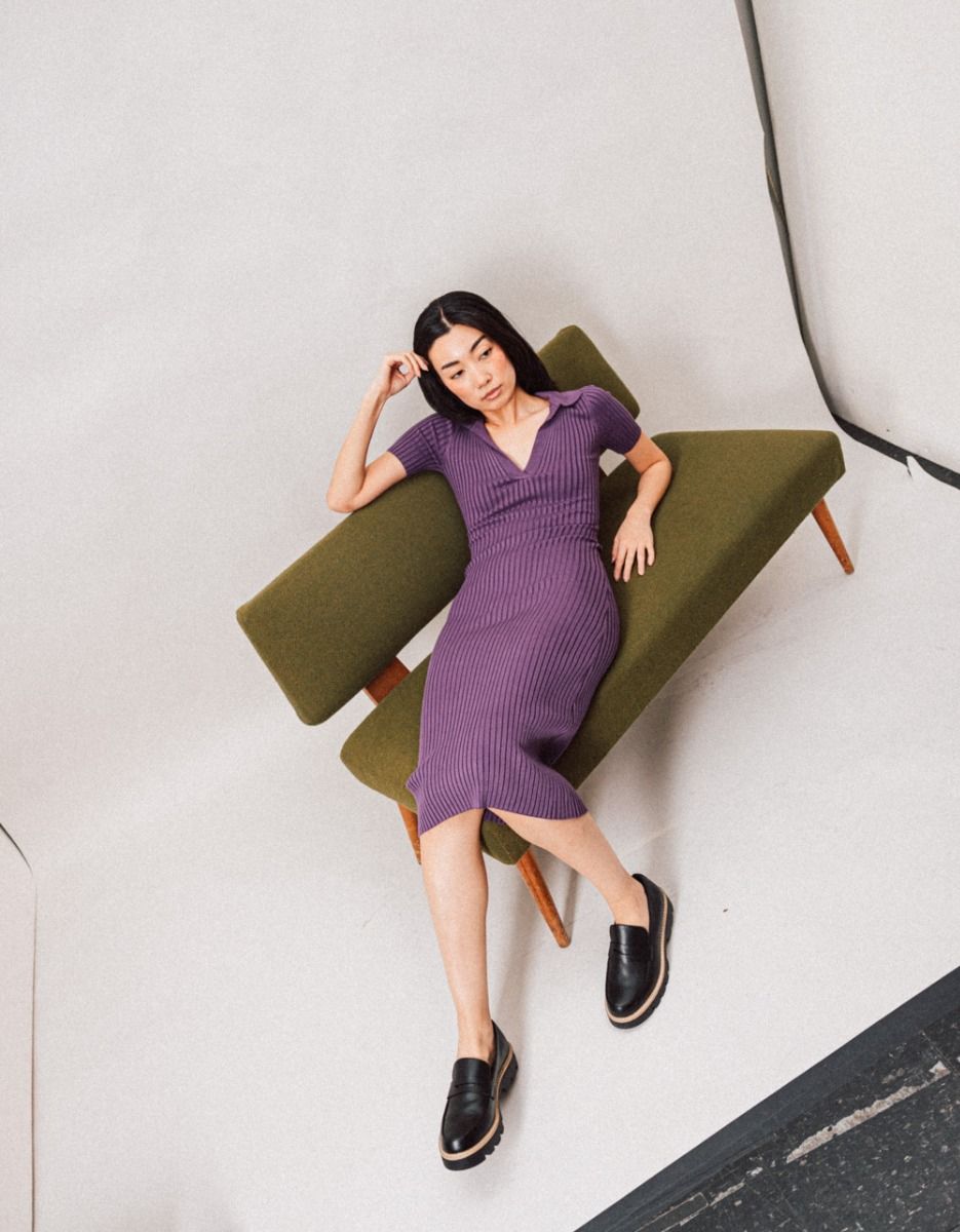 Violet Split Collar Dress_4