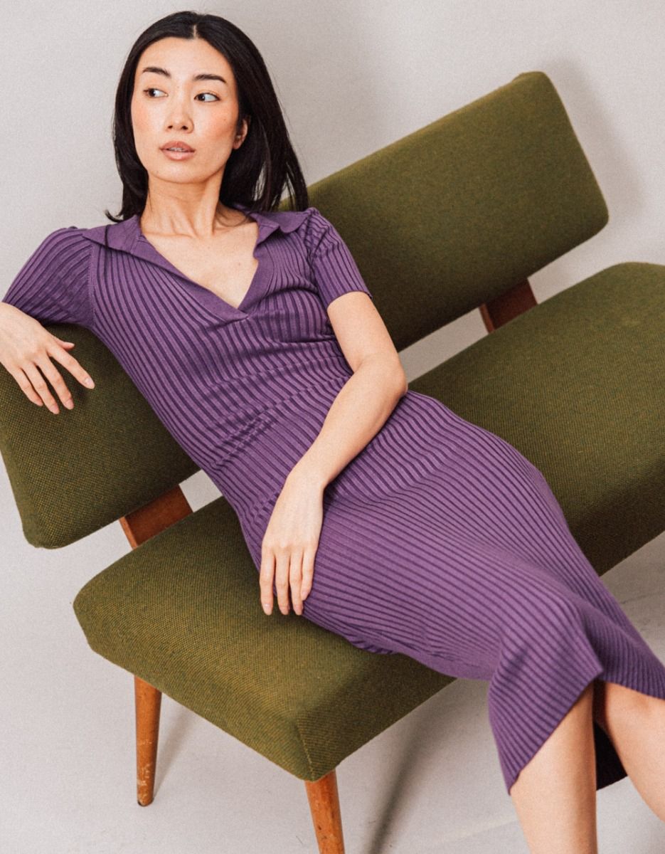 Violet Split Collar Dress_1