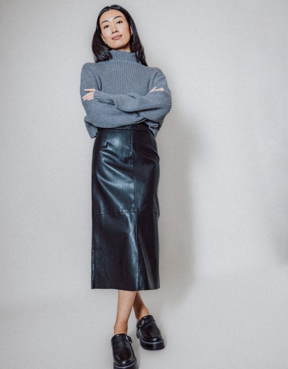 Jeannie Midi in Faux Leather_1