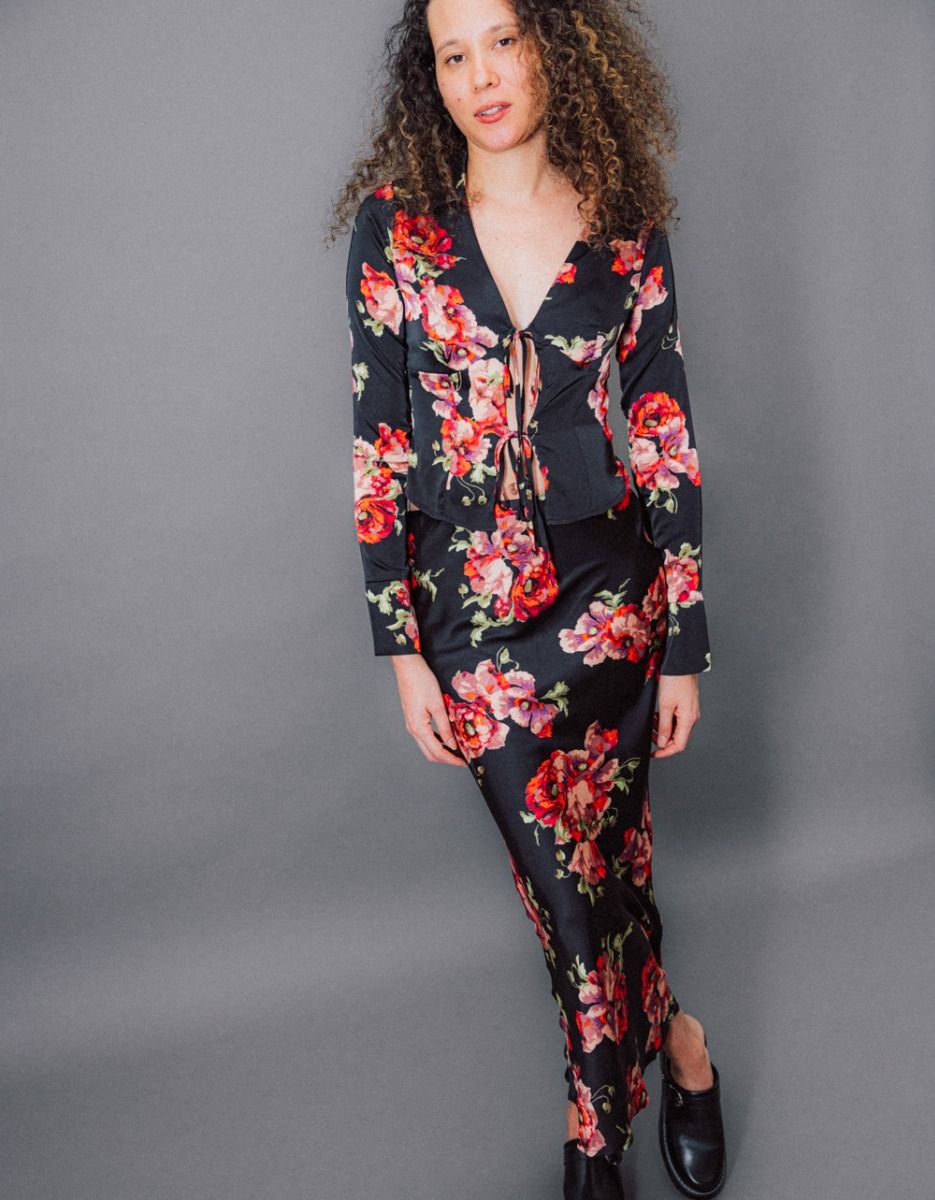 Roses Tie Front Top_1