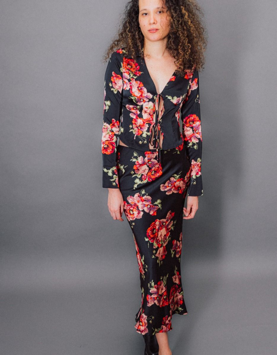 Roses Tie Front Top_3