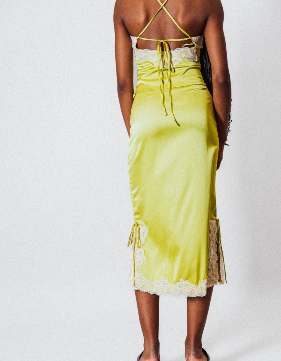 Citron Lace Trim Skirt_3