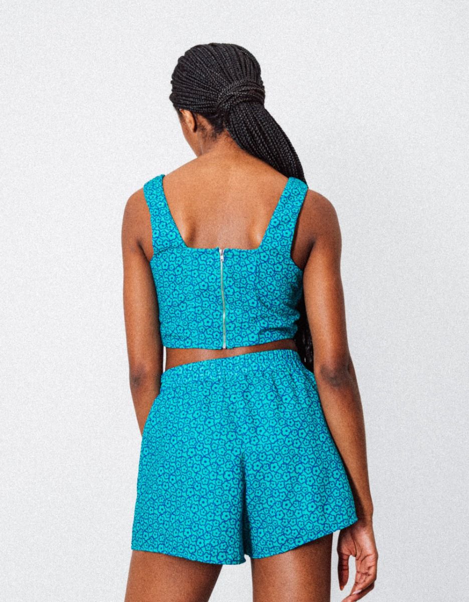 Teal Daisy Shorts_4