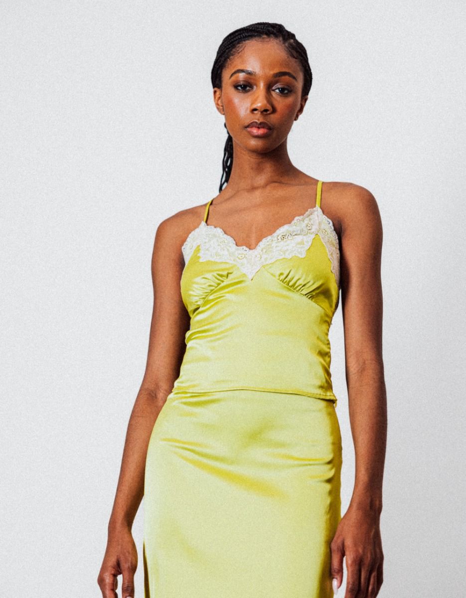 Citron Lace Trim Top_2