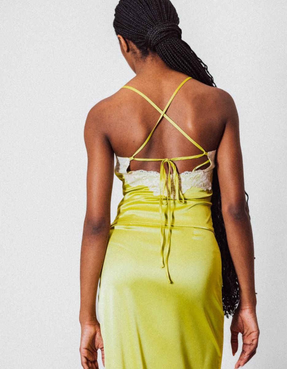 Citron Lace Trim Top_3