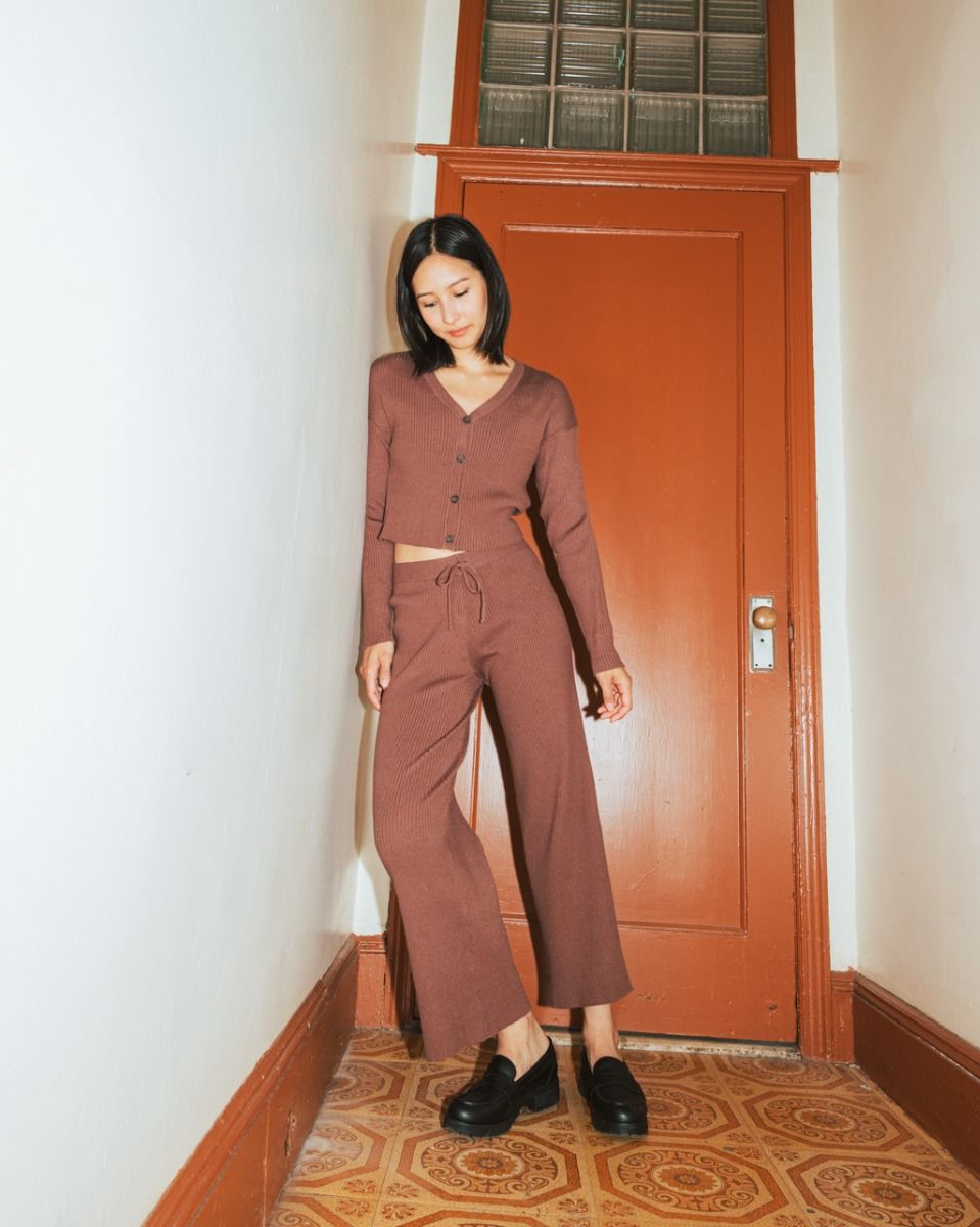 Carter Knit Pant in Brown_2